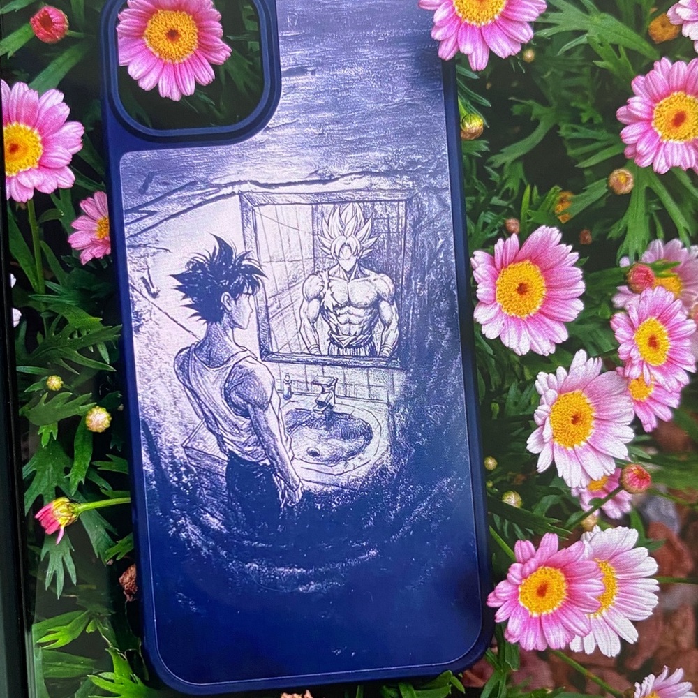 Unbranded Navy Anime Reflection Art Phone Case